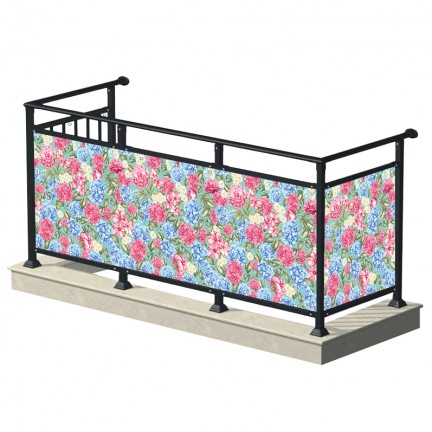 Hortensje z kwiatami - osłona balkonowa, tarasowa