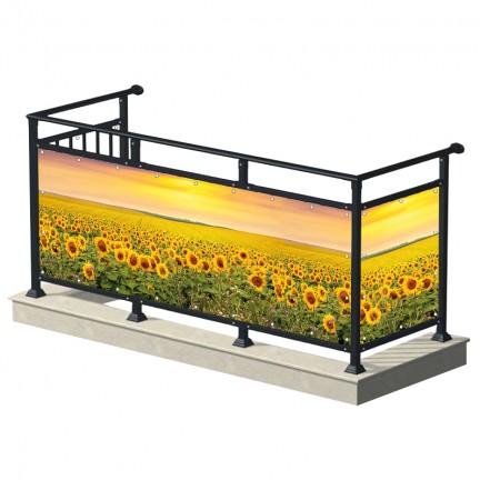 Pole słoneczników - osłona balkonowa, tarasowa