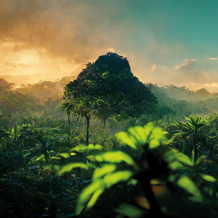 Dżungla o wschodzie słońca - osłona balkonowa, tarasowa