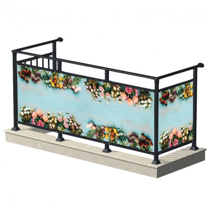 Kolorowe kwiaty - osłona balkonowa, tarasowa