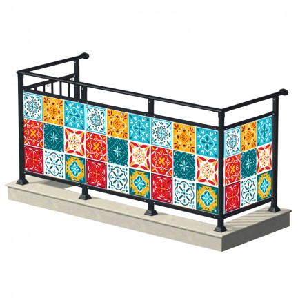 Kolorowa mozaika - osłona balkonowa, tarasowa