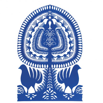 Niebieski folklor - osłona balkonowa, tarasowa